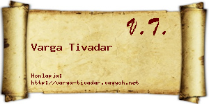 Varga Tivadar névjegykártya